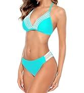 Charmleaks Women Triangle Bikini Set Two Piece Padded Swimming Costume