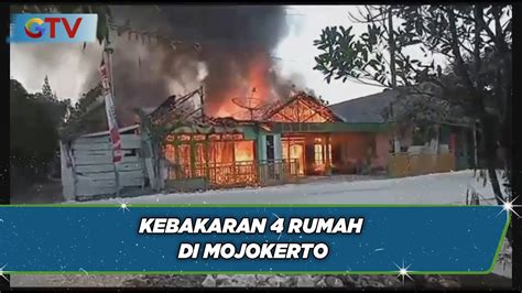 Diduga Akibat Korsleting Listrik 4 Rumah Di Mojokerto Ludes Terbakar