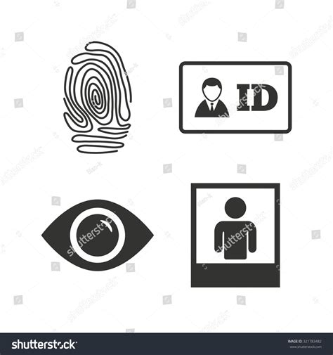 Identity Id Card Badge Icons Eye Stock Vector 321783482 Shutterstock