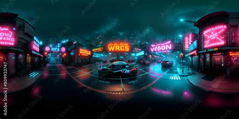 Cyberpunk Futuristic City Generative Ai Retken Yapay Zeka Stock