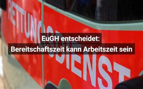 Bereitschaftszeit Kann Als Arbeitszeit Gelten Medi Karriere