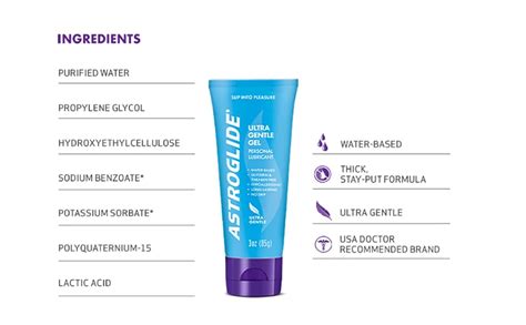 Astroglide Ultra Gentle Sex Lube Gel 3 Oz Water Based