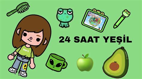 24 Saat Boyunca HerŞey YeŞİl Renk Toca Life Türkçe Youtube