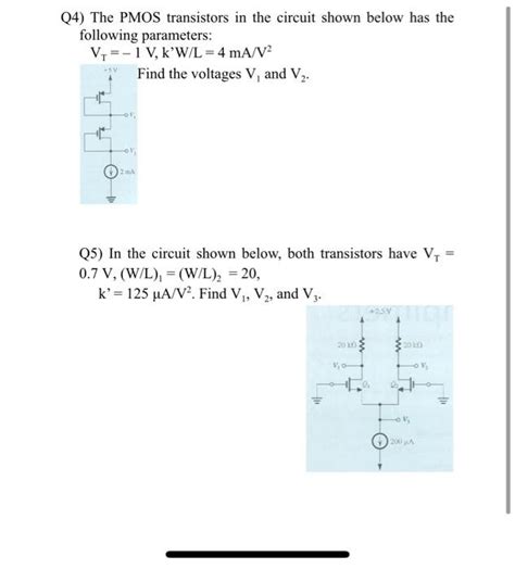 Solved Q4 The Pmos Transistors In The Circuit Shown Below