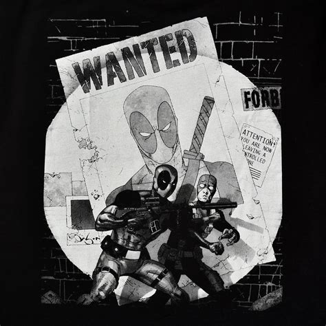 Deadpool Wanted T Shirt Schwarz Elbenwald