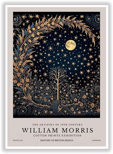 Generic William Morris Moon Stars Print William Morris Exhibition