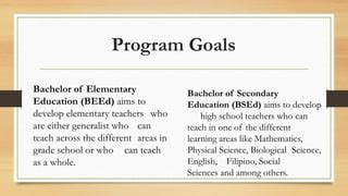 The Curriculum of BSE and BEED | PPT