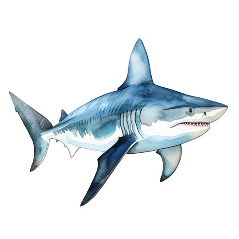 Watercolor Shark Clip Art Watercolor Ocean Sea Png Transparent Image