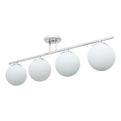 Luz Desing Plafon Luces Barral Elyn Cromo Globo Cm Opal E Rosca