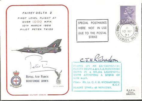 Sold Price Peter Twiss Signed On His Fairey Delta 2 World Speed Record