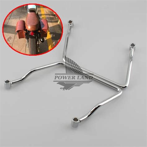 Pair Cm Motorcycles Metal Chrome Saddle Bag Support Bar Mount