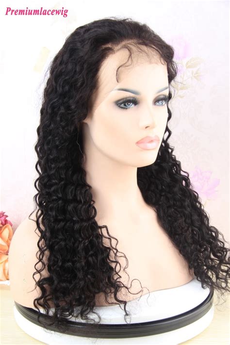 16 Inch Deep Curly Peruvian Human Hair Full Lace Wig