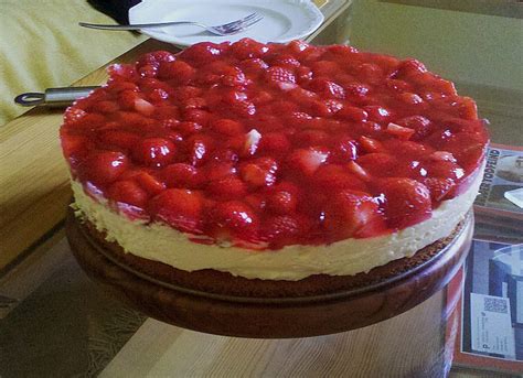 Erdbeerkuchen Mit Schmand Vanillecreme Rezept Mit Bild Chefkoch De