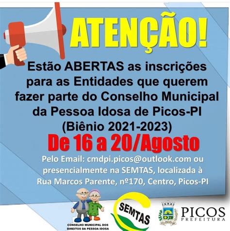 Prefeitura De Picos Semtas E Cmdpi Lan Am Edital Para Escolha De