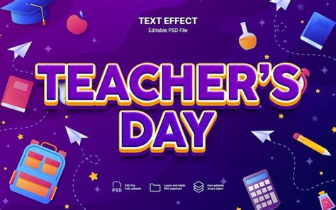 Premium Psd Happy Teachers Day Text Effect