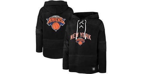 47 Brand Black New York Knicks 202223 Pregame Mvp Lacer Pullover