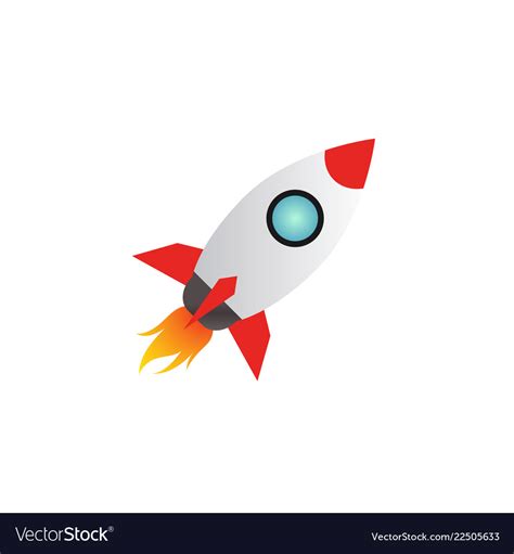 Rocket Launch Logo Icon Design Template Royalty Free Vector