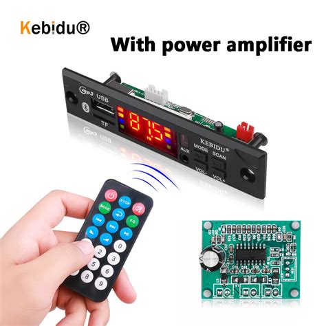 Kebidu áudio usb tf rádio fm bluetooth módulo de áudio sem fio 5v 12v