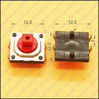 10PCS Tact Switch 12X12mm H 10MM With Square Cap 4PIN DIP Micro Button