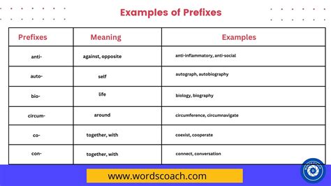 50 Examples Of Prefixes With Meaning Word Coach