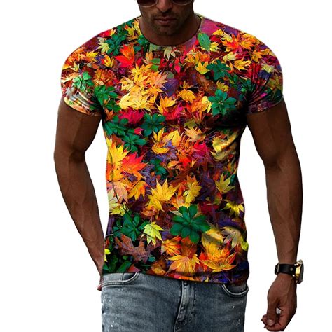 Summer Fashion Exclusive Creativity Plant Leaf Graphic T Shirts For Men