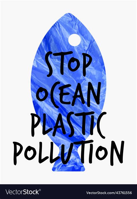 Stop Ocean Plastic Pollution Ecological Poster Vector Image