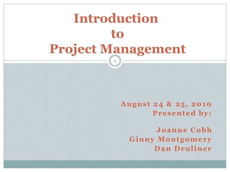 Ppt Introduction To Project Management Powerpoint Presentation Free