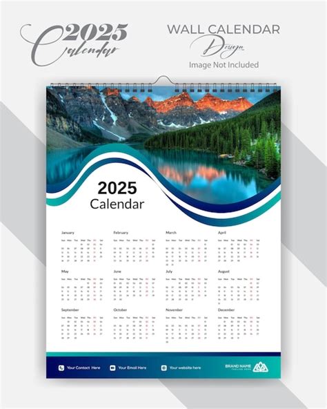 Premium Vector Wall Calendar 2025 Year Size 16 20 Inch Template 12