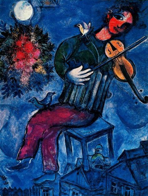 The blue fiddler by Marc Chagall | Most-Famous-Paintings.com