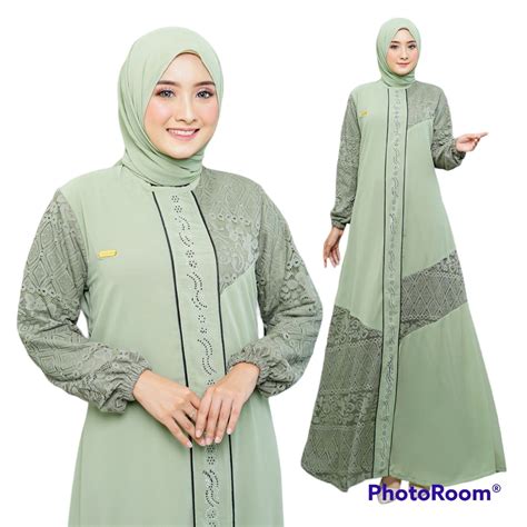 Jual Gamis Brokat Malika Seruty Babydoll Payet Swaroski Fit To XL