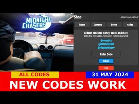 NEW CODES 6 NEW CARS Midnight Chasers Highway Racing ROBLOX