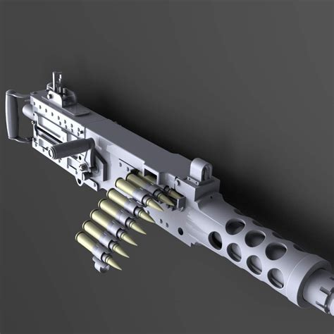 Browning Machine Gun Cal 50 M2HB Flexible 3D Model .max .obj .3ds .c4d ...