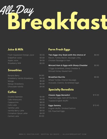 Customize 62 Breakfast Menu Templates Online Canva