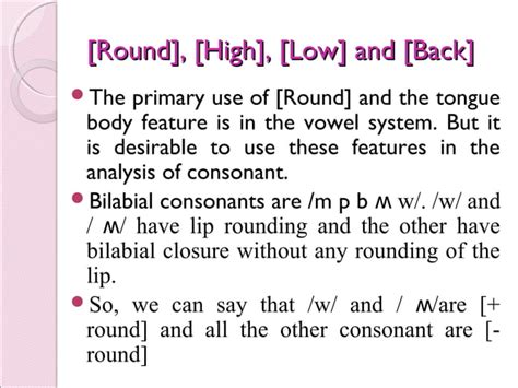 Phonological Features Of Consonant System Ppt