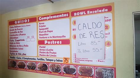 Carta Del Restaurante El Sazón De La Villa Monterrey