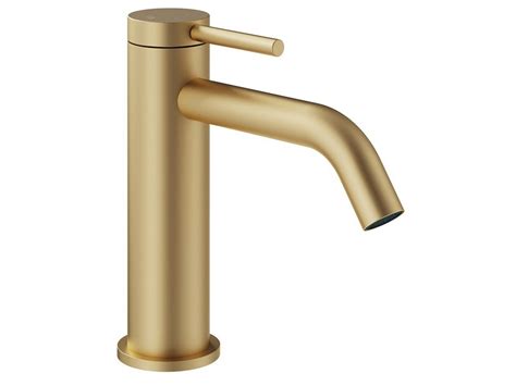 Miscelatore Per Lavabo Stelo Monocomando Senza Scarico Oro Satinato