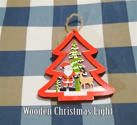 Home Decor Led Hollow Light Wood Christmas Tree Decoration Ornament