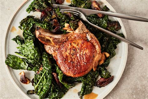 Pork Chops With Kale And Dates Recipe