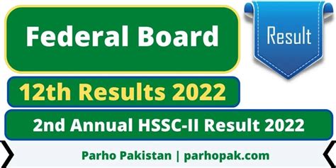 Fbise Federal Board Nd Annual Hssc Result