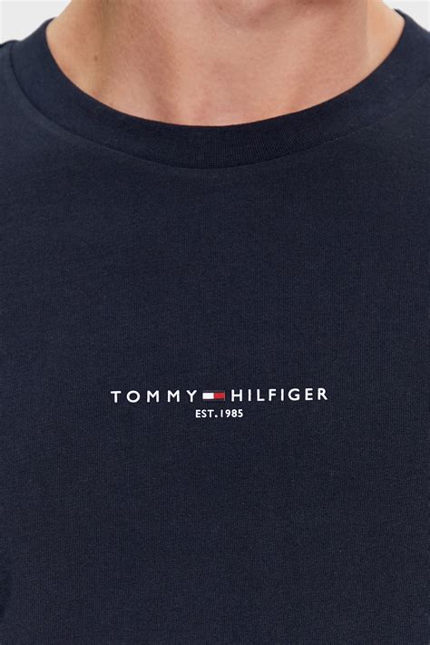 Tommy Hilfiger Logolu Pamuk Bisiklet Yaka Slim Fit Erkek T Shirt