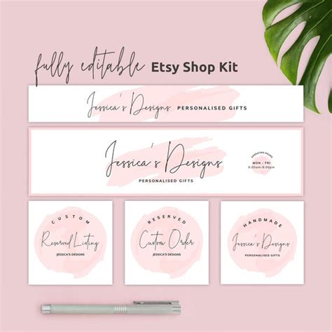 Etsy Branding Kit Etsy Shop Banner Templates Editable Esty Etsy Australia