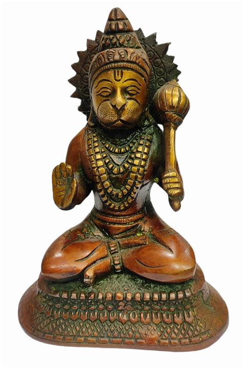 Buy Brass Hanuman Ji Murti Hanuman Ji Holding Gada Blessing Statue