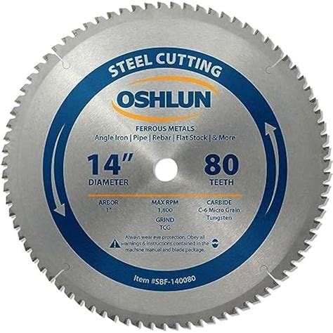 Oshlun Sbf 140080 14 Inch 80 Tooth Tcg Saw Blade With 1