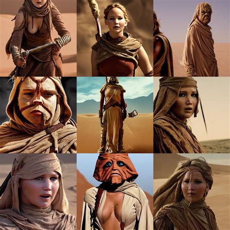 Jennifer Lawrence As A Tusken Raider Stable Diffusion