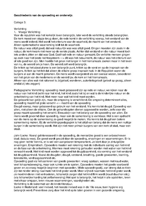 Geschiedenis Van De Opvoeding En Onderwijs Vroege Verlichting Voor