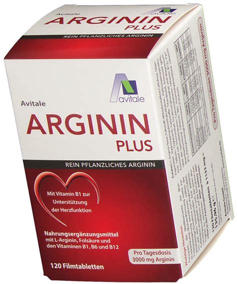 Avitale Arginin Plus Vitamin B1 B6 B12 Folsäure Filmtabletten 120 Stk