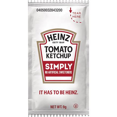 Simply Heinz Simply Single Serve Ketchup 198 Lb Away From Home