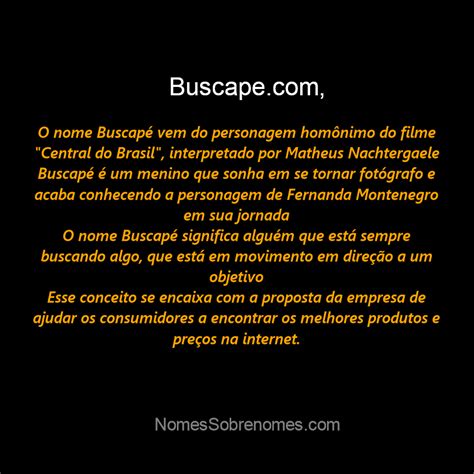 Qual O Significado Do Nome Buscape