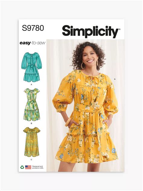 Simplicity Misses Ruffle Dress Sewing Pattern S H