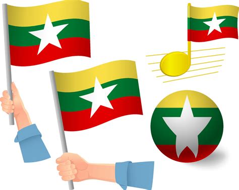 Burma flag icon set 8719394 Vector Art at Vecteezy